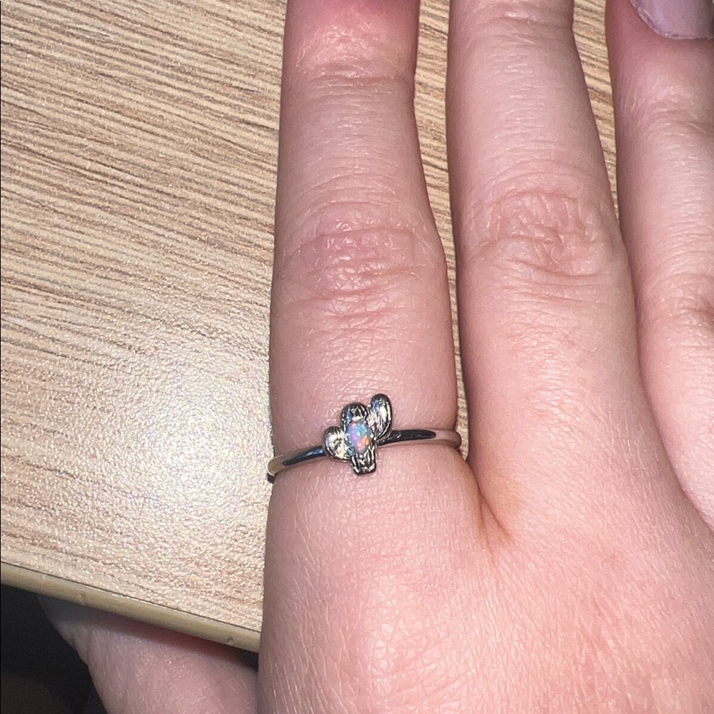 Cactus Sterling Silver Opal Ring - Picture 5 of 5